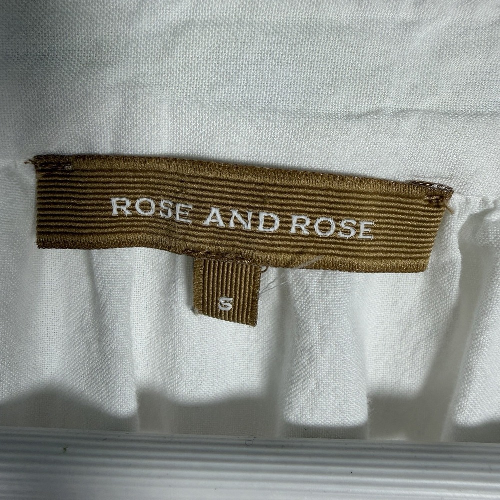 Rose And Rose Size Small Amersham White & Green MIDI Boho Embriodered Dress - Picture 9 of 12